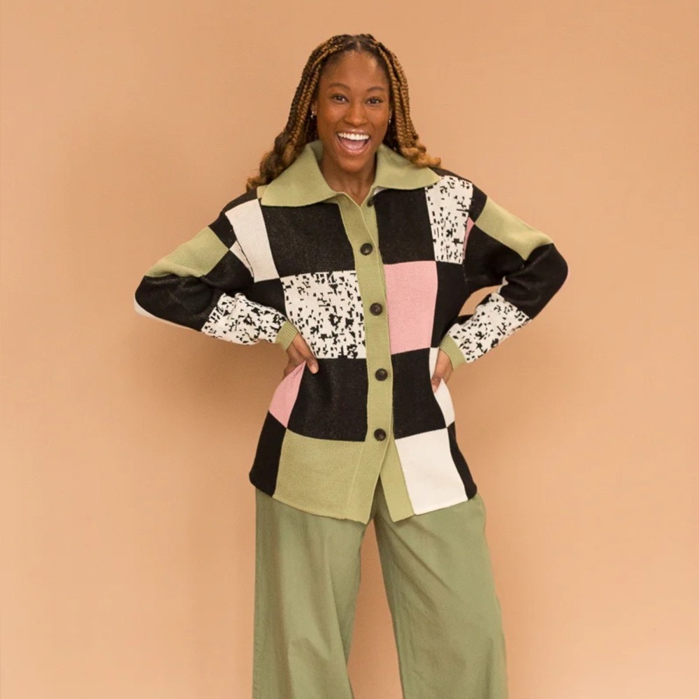 Patchwork Button-Up Cardigan - Picture 5 of 14